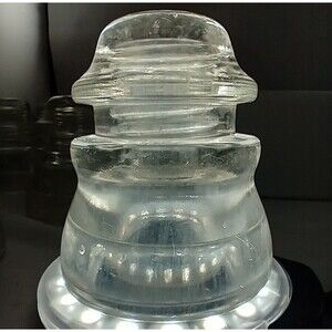 Vintage Hemingray #45 Made in USA 17-41  Clear Glass Insulator read description